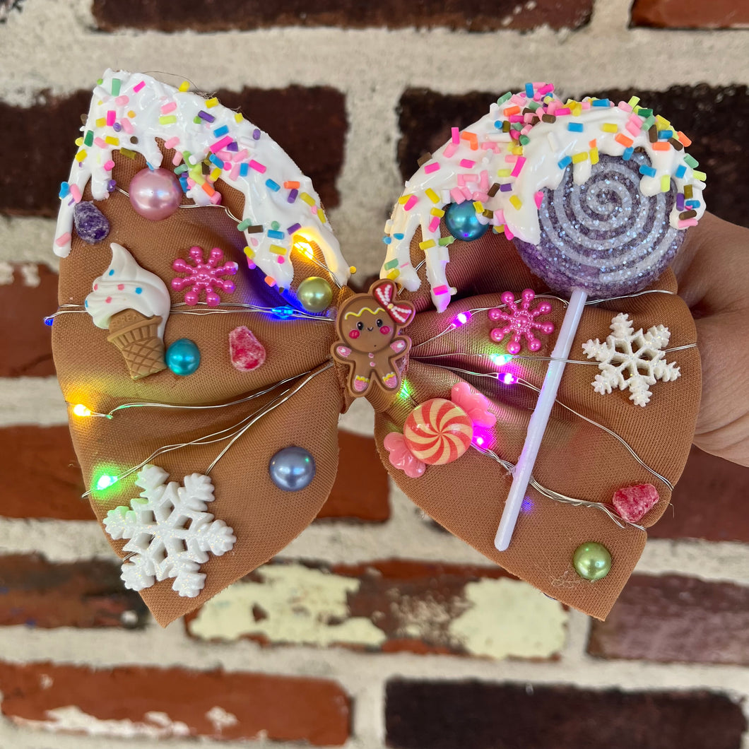 Purple lolly Gingerbread Light up bow