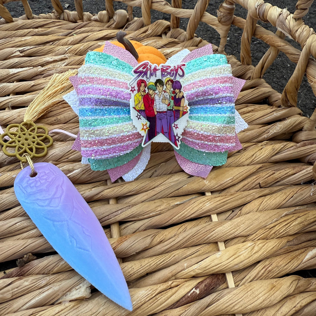 Boy Band Stripes 5in Mena Bow W/ center